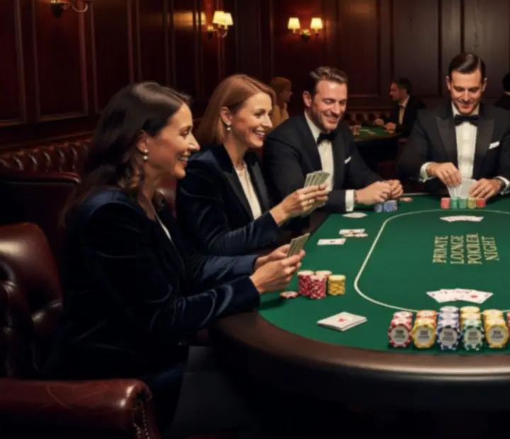 Elegancki wieczór pokerowy offline w prywatnym lounge restauracji